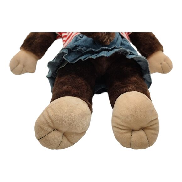 Build-A-Bear 2013 Monkey Plush Stuffed Toy + Clothes New York Shirt Denim Skirt - Picture 11 of 13